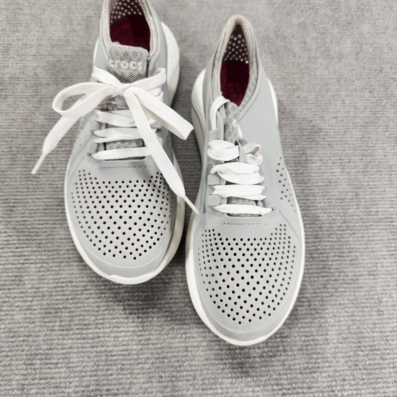 CROCS Women's Gray and White Sneakers - Picture 1 of 7
